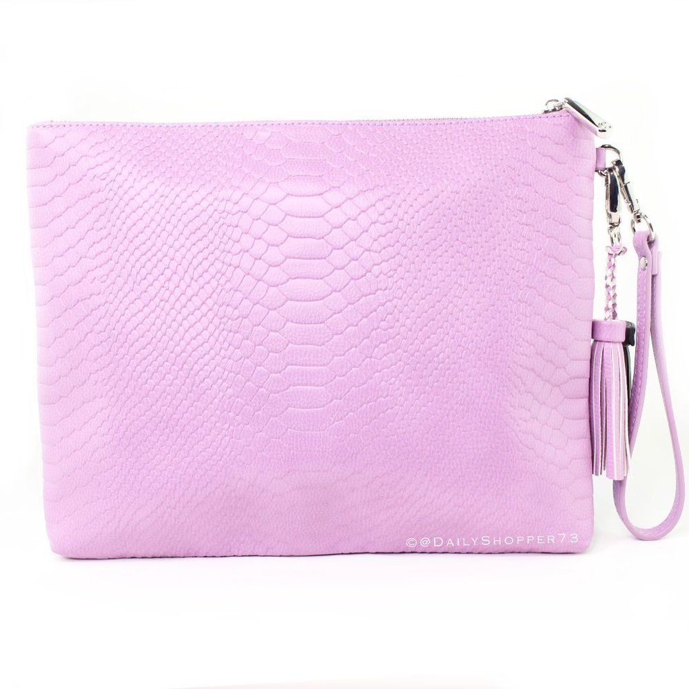 Lavender Python Clutch Purse